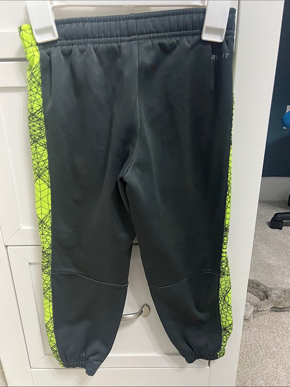 Nike Black Jogger Pants with Neon Green Side Panels